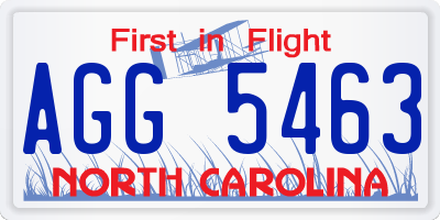 NC license plate AGG5463
