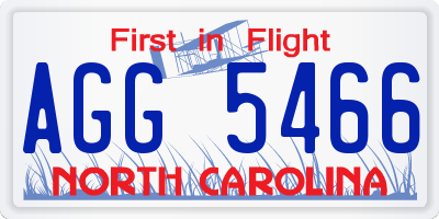 NC license plate AGG5466