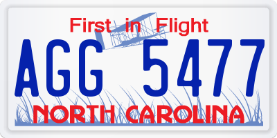 NC license plate AGG5477