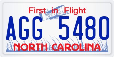 NC license plate AGG5480