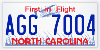 NC license plate AGG7004