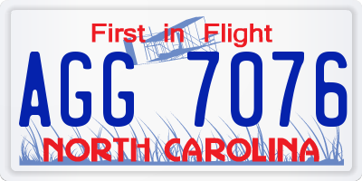 NC license plate AGG7076