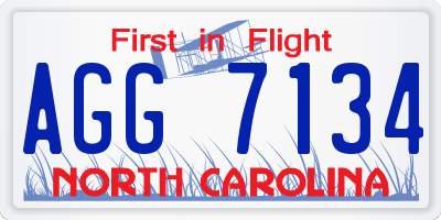 NC license plate AGG7134