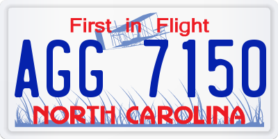 NC license plate AGG7150