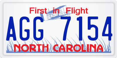 NC license plate AGG7154