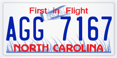 NC license plate AGG7167