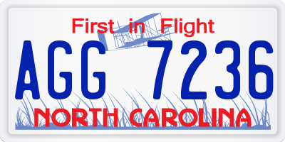 NC license plate AGG7236