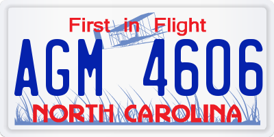 NC license plate AGM4606