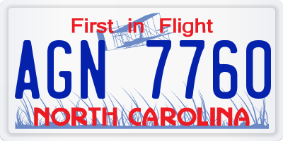 NC license plate AGN7760