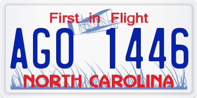 NC license plate AGO1446