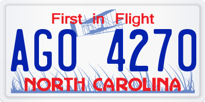 NC license plate AGO4270
