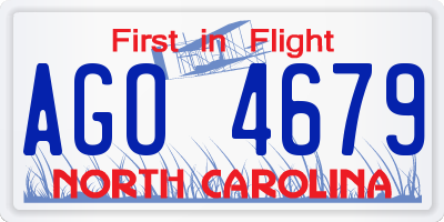 NC license plate AGO4679