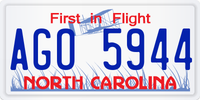 NC license plate AGO5944