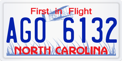 NC license plate AGO6132