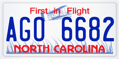 NC license plate AGO6682