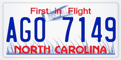 NC license plate AGO7149