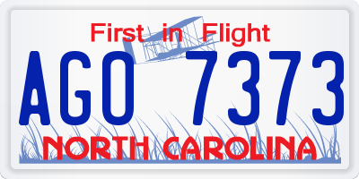 NC license plate AGO7373