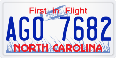 NC license plate AGO7682