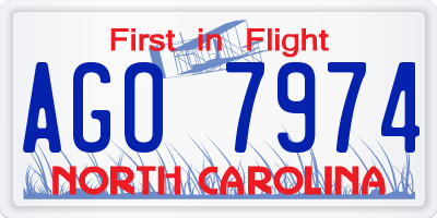 NC license plate AGO7974