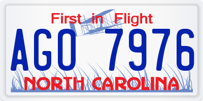 NC license plate AGO7976