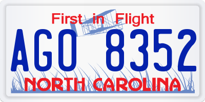 NC license plate AGO8352