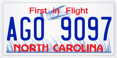NC license plate AGO9097