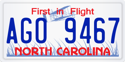 NC license plate AGO9467