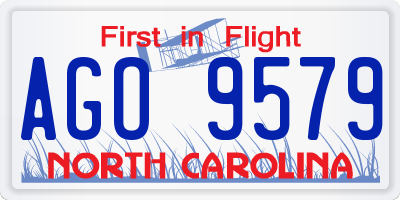 NC license plate AGO9579