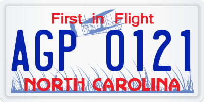 NC license plate AGP0121