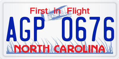 NC license plate AGP0676
