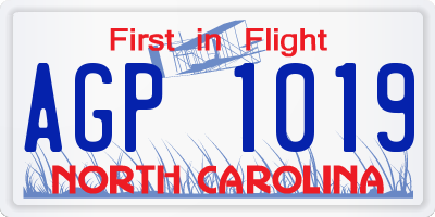 NC license plate AGP1019