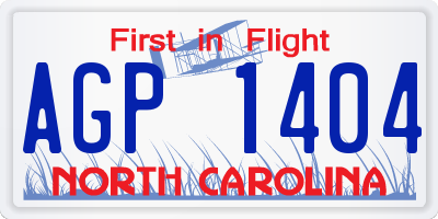 NC license plate AGP1404