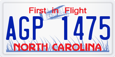 NC license plate AGP1475