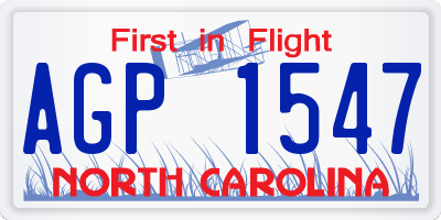 NC license plate AGP1547