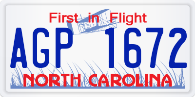 NC license plate AGP1672