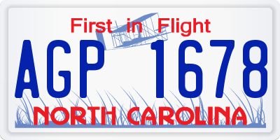 NC license plate AGP1678