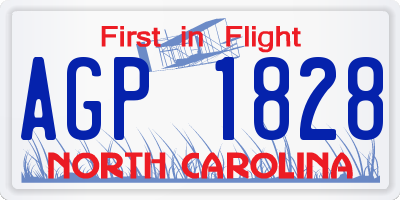 NC license plate AGP1828
