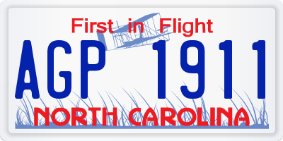 NC license plate AGP1911