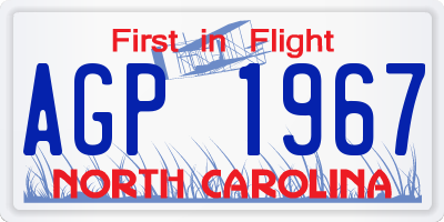 NC license plate AGP1967
