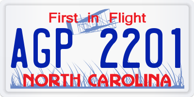 NC license plate AGP2201