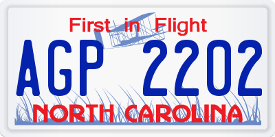 NC license plate AGP2202