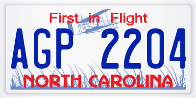 NC license plate AGP2204
