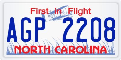 NC license plate AGP2208