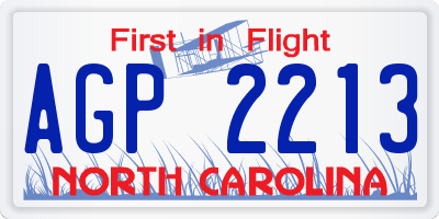 NC license plate AGP2213