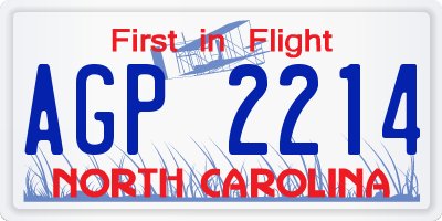 NC license plate AGP2214