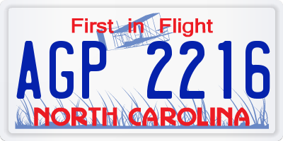 NC license plate AGP2216