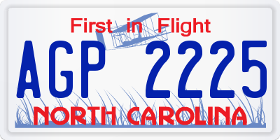 NC license plate AGP2225