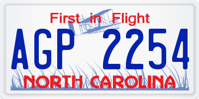 NC license plate AGP2254
