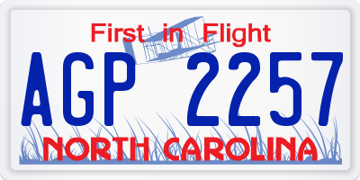 NC license plate AGP2257