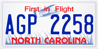 NC license plate AGP2258